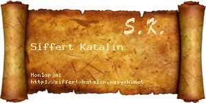 Siffert Katalin névjegykártya